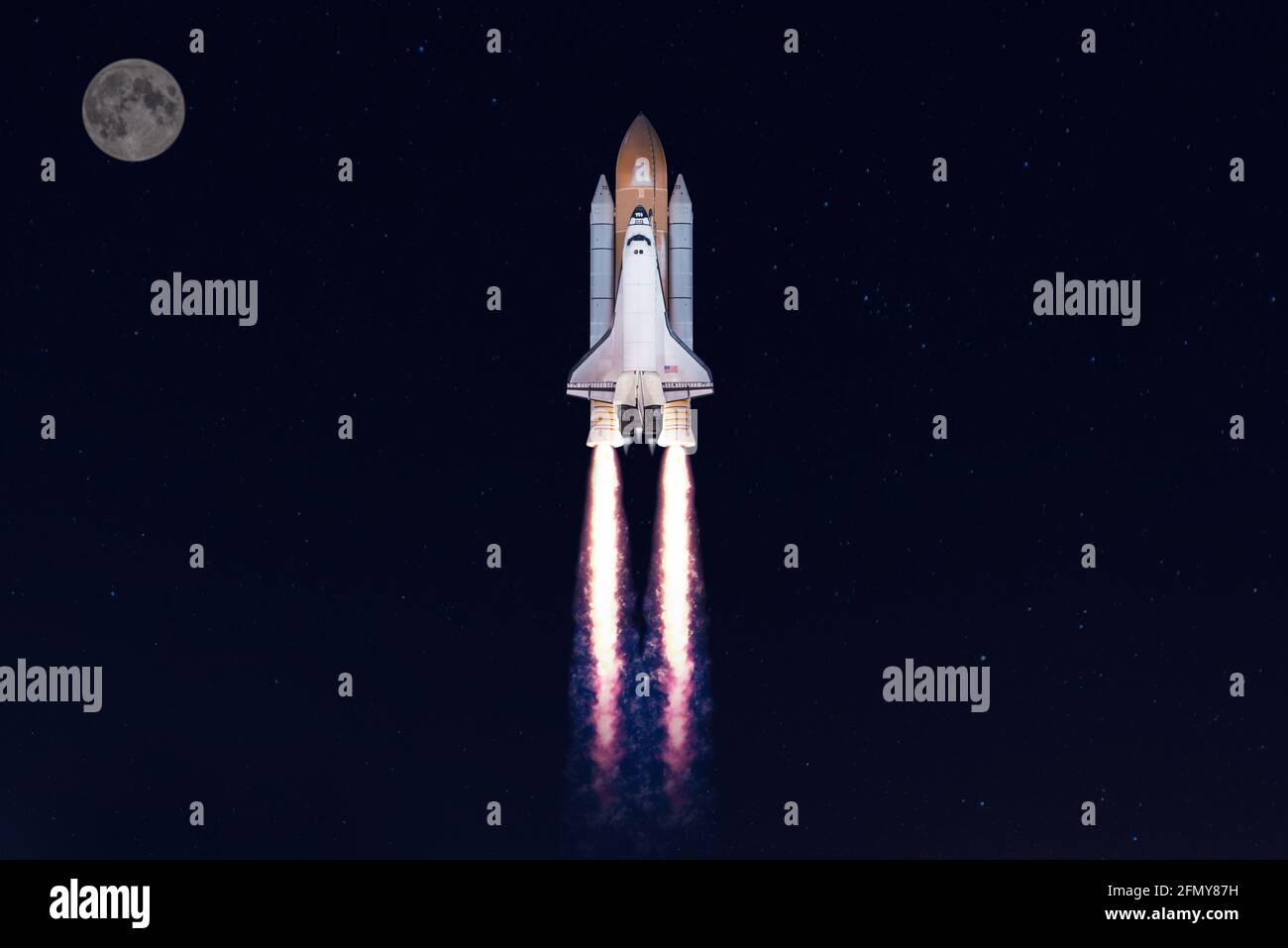 Launch rocket into space , spaceship Stock Photo Alamy