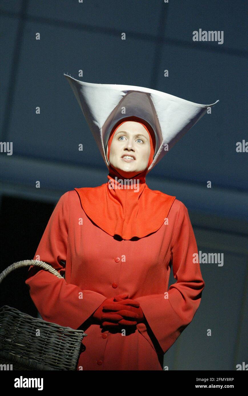 Stephanie Marshall (Offred) in THE HANDMAID'S TALE at English National Opera (ENO), London Coliseum, London WC2  03/04/2003  music: Poul Ruders  libretto: Paul Bentley after the novel by Margaret Atwood  conductor: Elgar Howarth  design: Peter McKintosh  lighting: Simon Mills  choreographer: Andrew George  director: Phyllida Lloyd Stock Photo