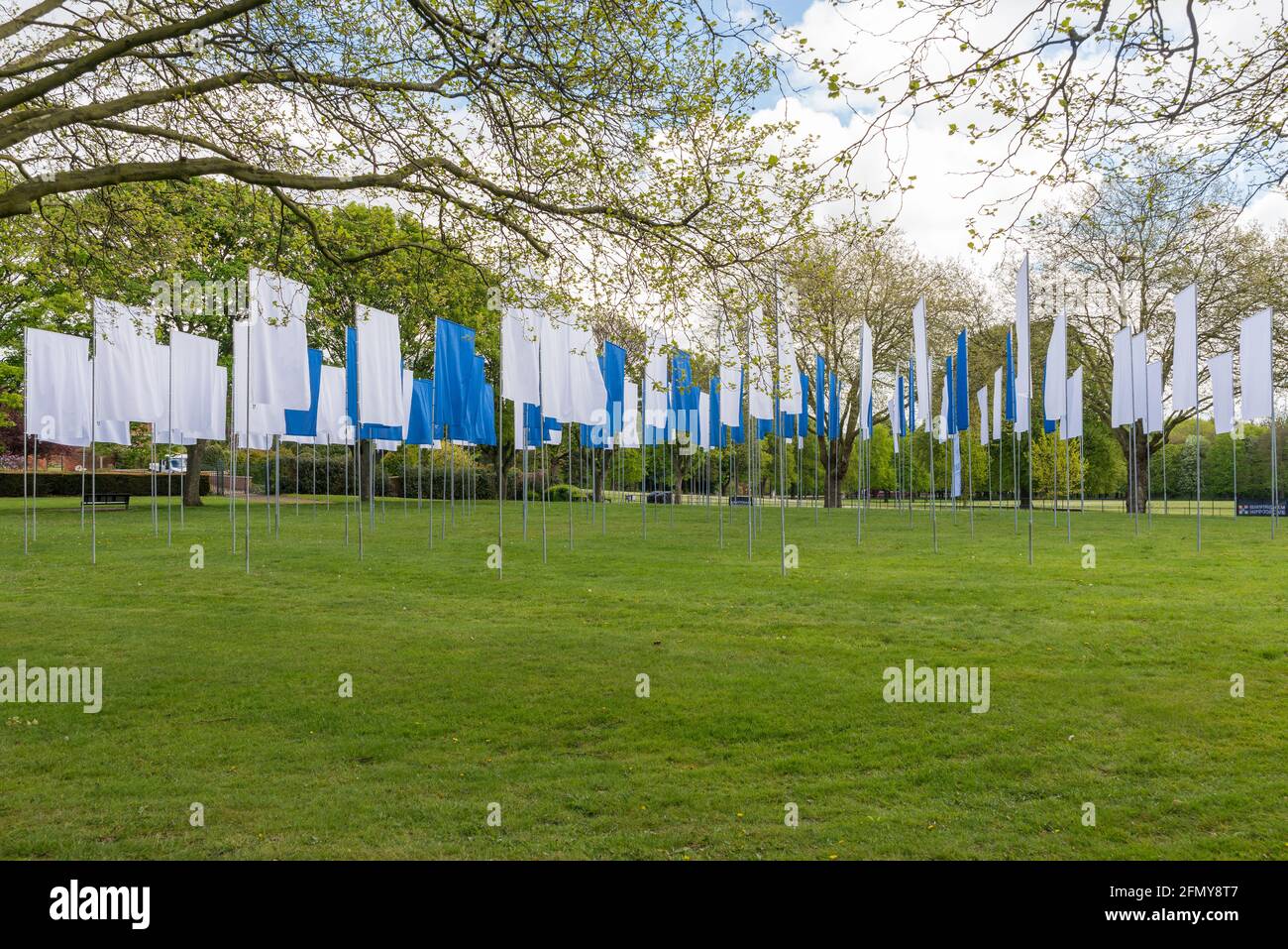 In Memorian is a temporary memorial at Aston Park, Birmingham created by artist Luke Jerram to remember those who died during the Covid-19 pandemic Stock Photo