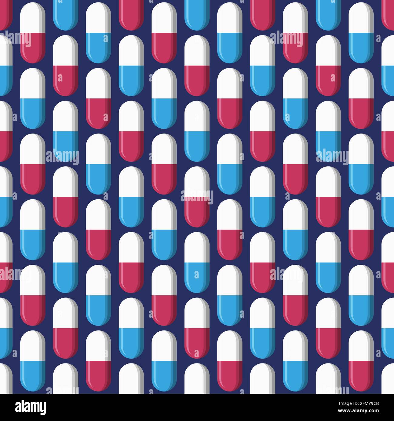 Red Pill Pattern Vector seamless pattern with white, red and blue pills, tablets ...