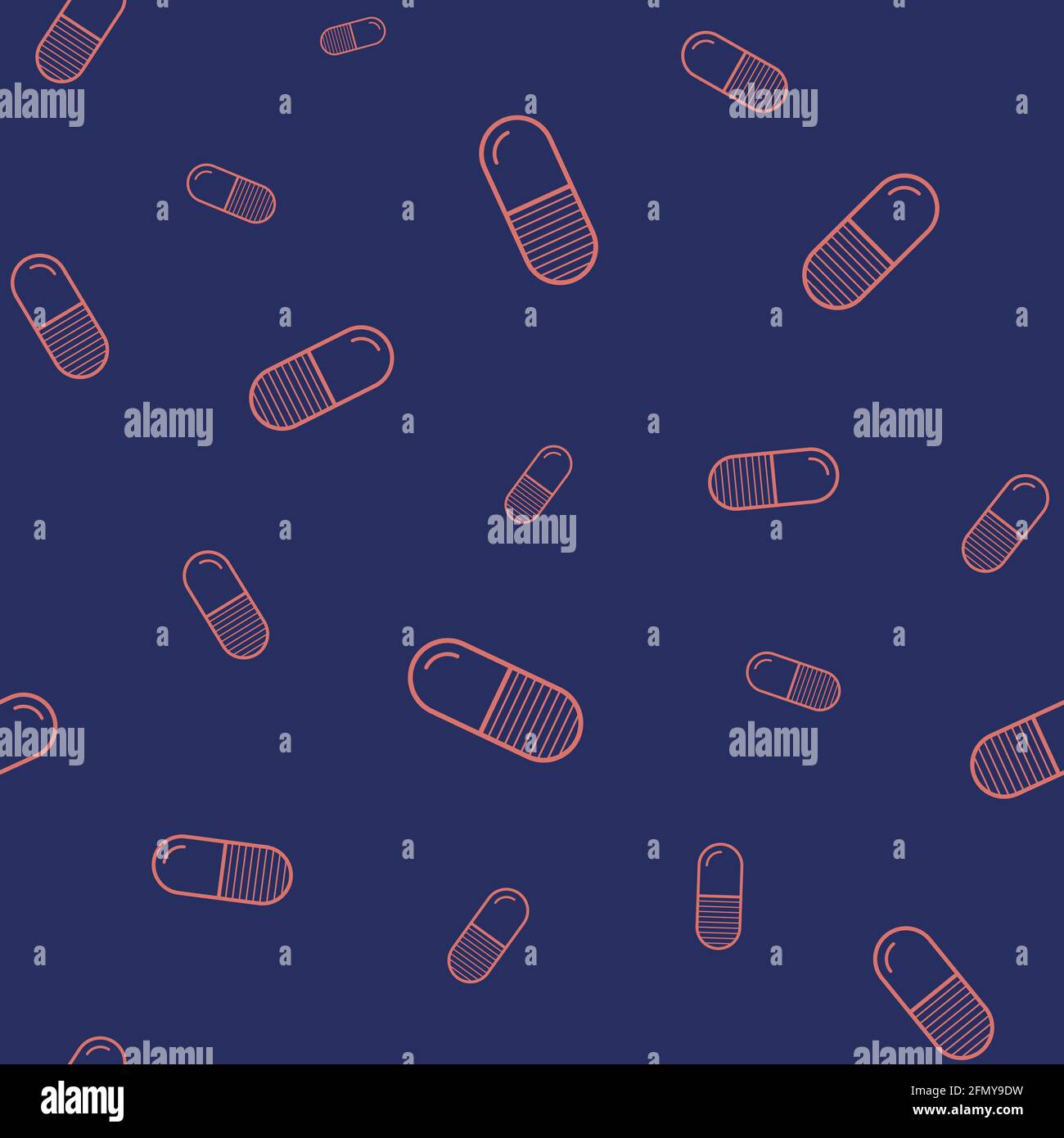 Vector seamless pattern with red color pills, tablets, isolated on dark ...