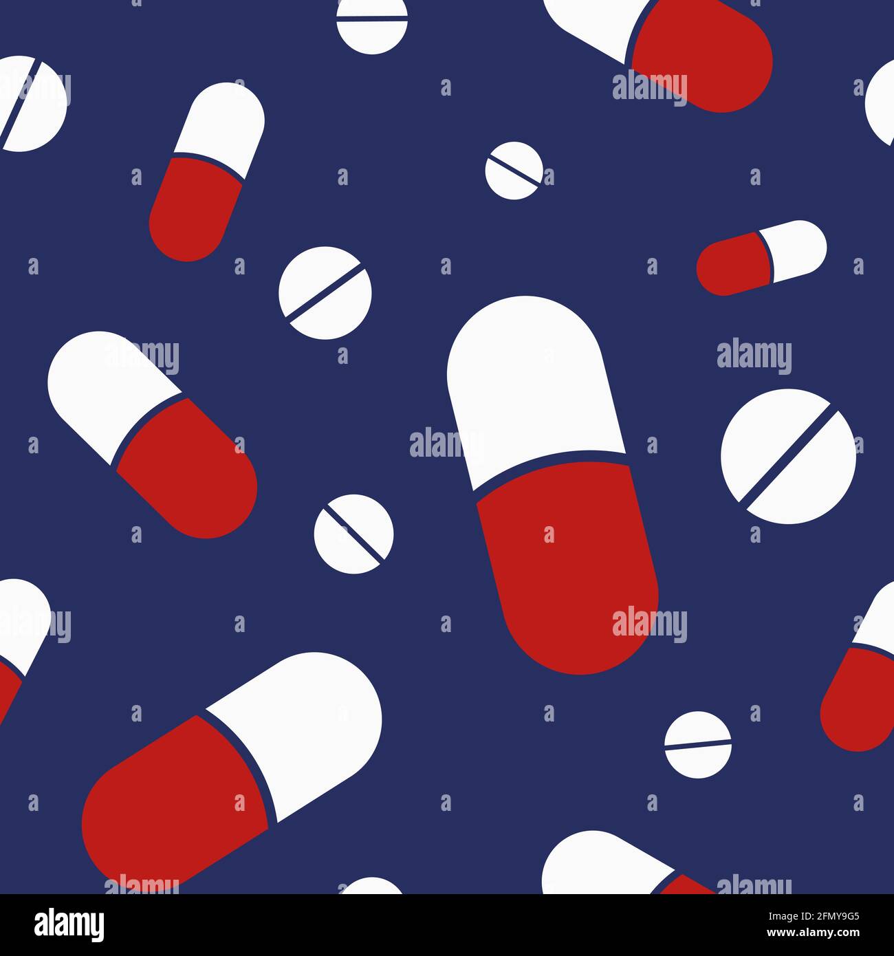 Red Pill Pattern Vector seamless pattern with white pills, tablets, red and white ...