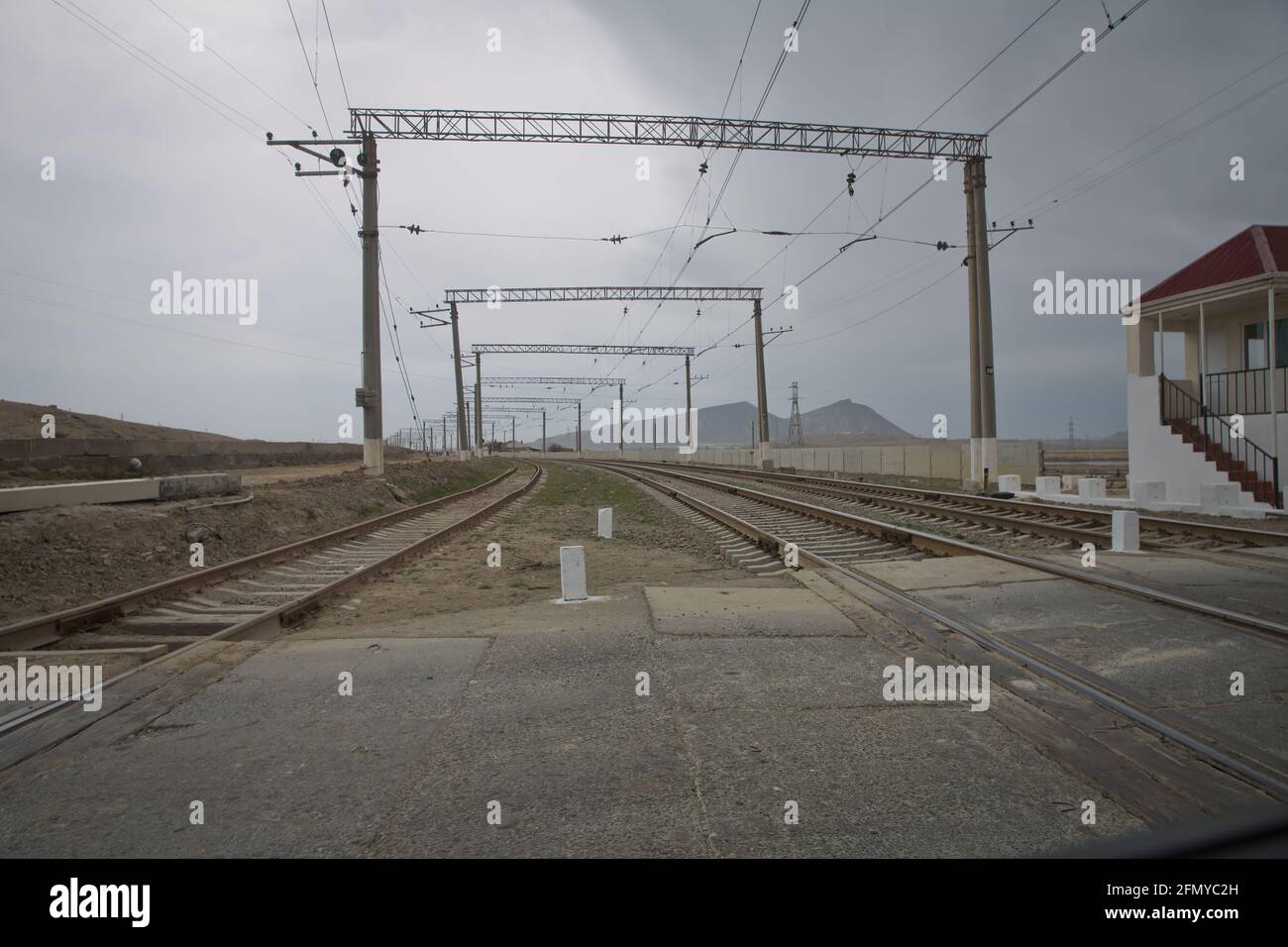 Local Raiway Station The local railway station on the rural area . Railway tracks turn to ...