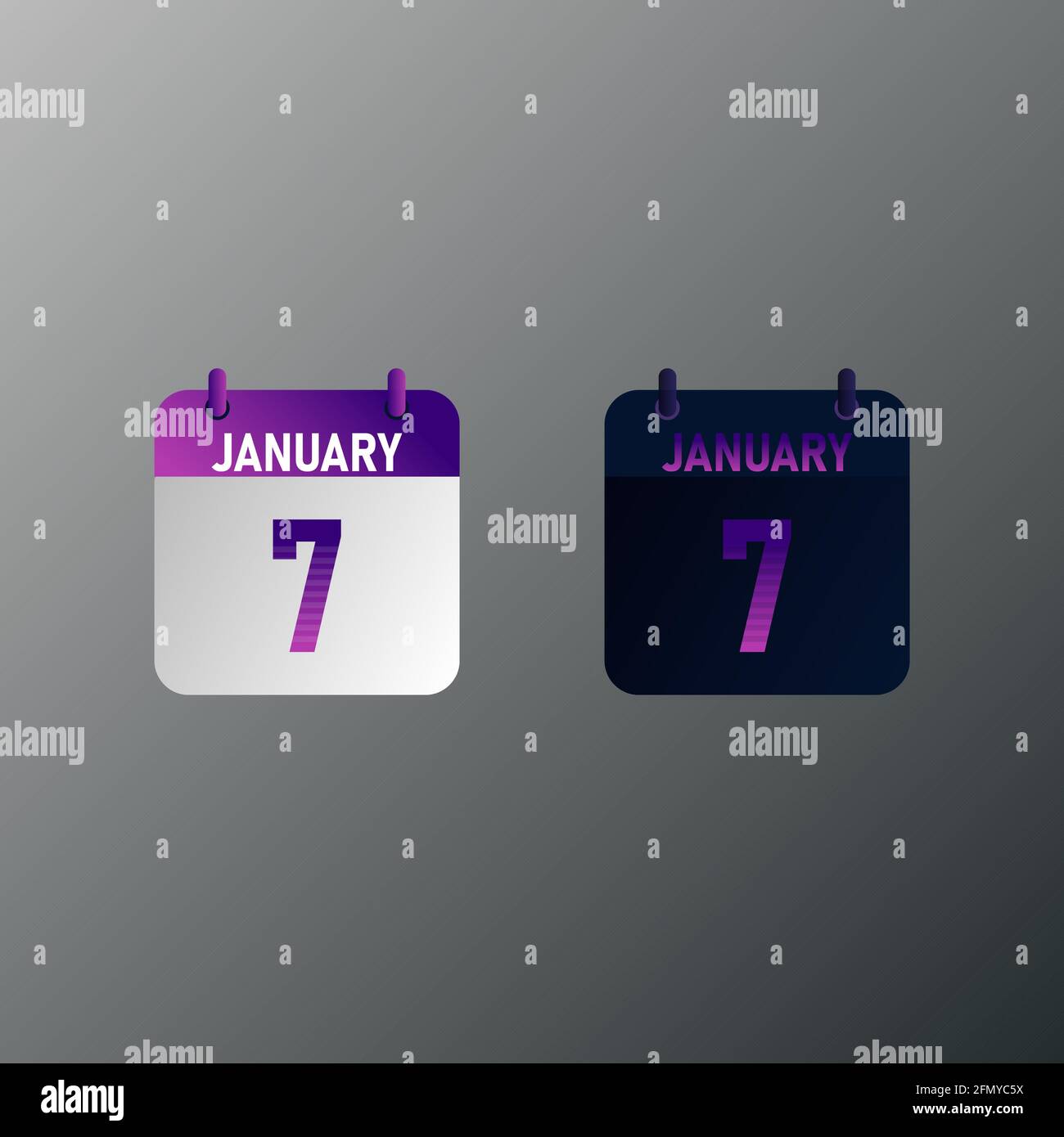 Daily calendar Icon January in a Flat Design style. Easy to edit