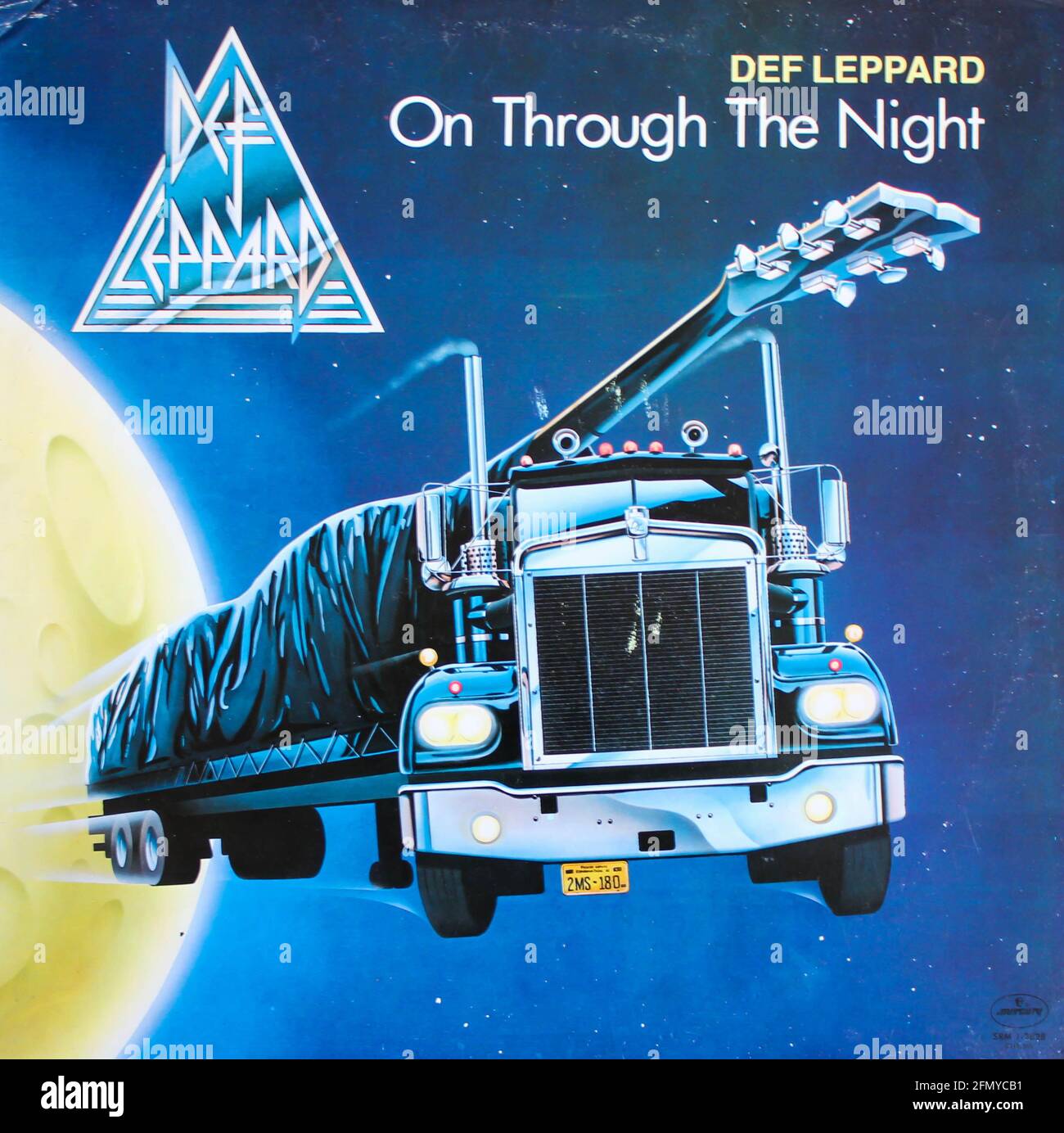 Heavy metal band, Def Leppard music album on vinyl record LP disc. Titled:  On Through the Night album cover Stock Photo - Alamy