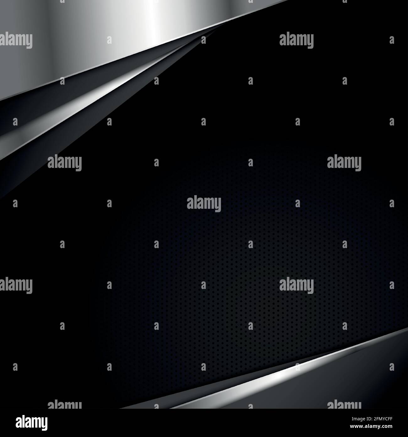 Perforated dark background with metal inserts - Vector illustration Stock Vector