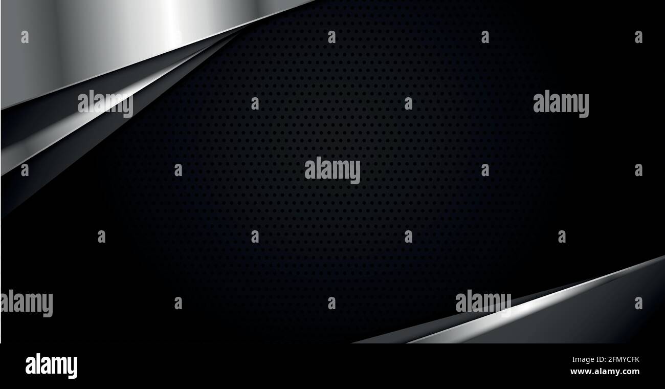 Perforated dark background with metal inserts - Vector illustration Stock Vector