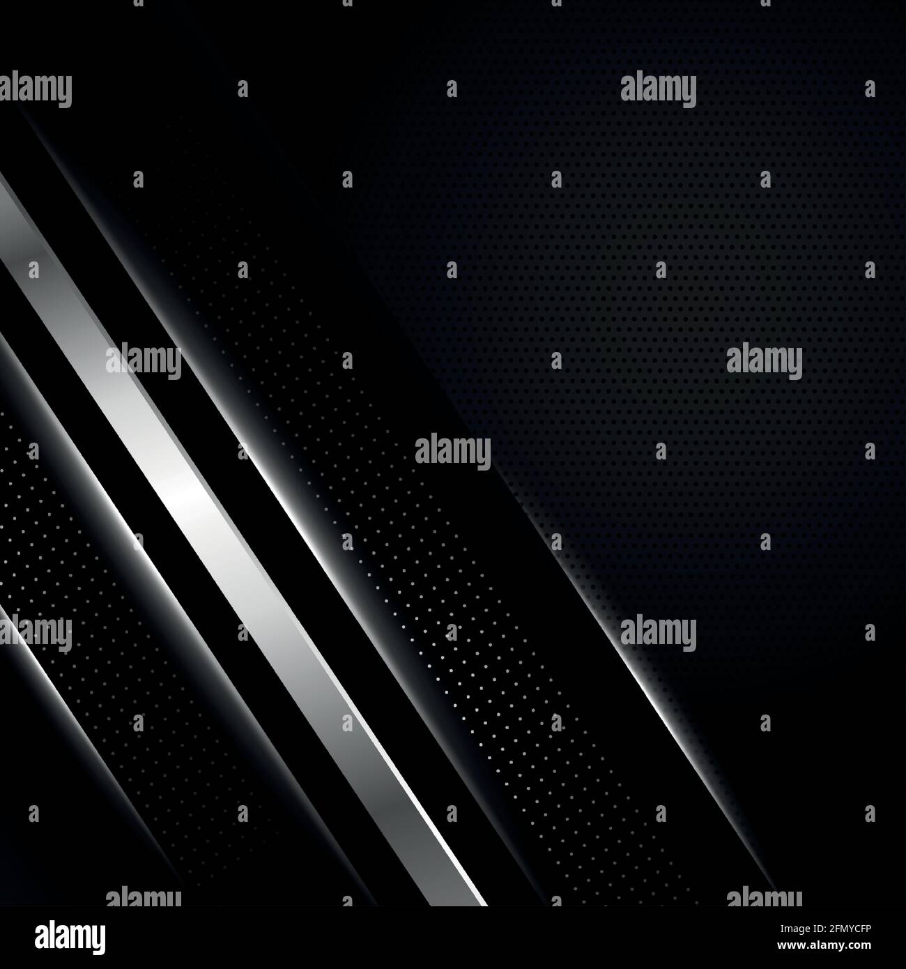 Perforated dark background with metal inserts - Vector illustration Stock Vector