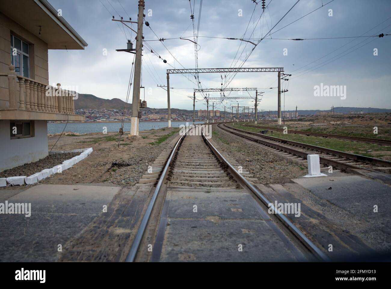 Local Raiway Station The local railway station on the rural area . Railway tracks turn to ...