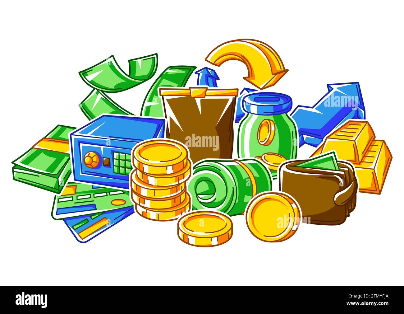 Banking background with money icons. Business concept with finance ...