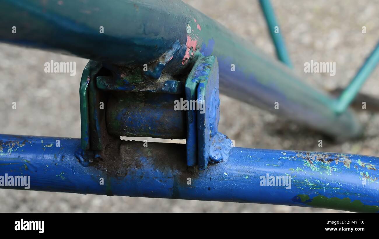 3D illustration children's teetertotter extreme close up Stock Photo