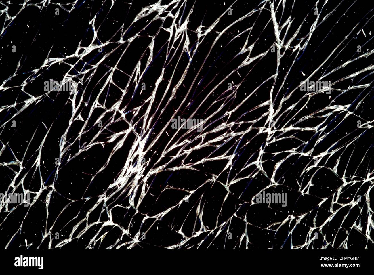 Shattered smart phone screen closeup view Stock Photo