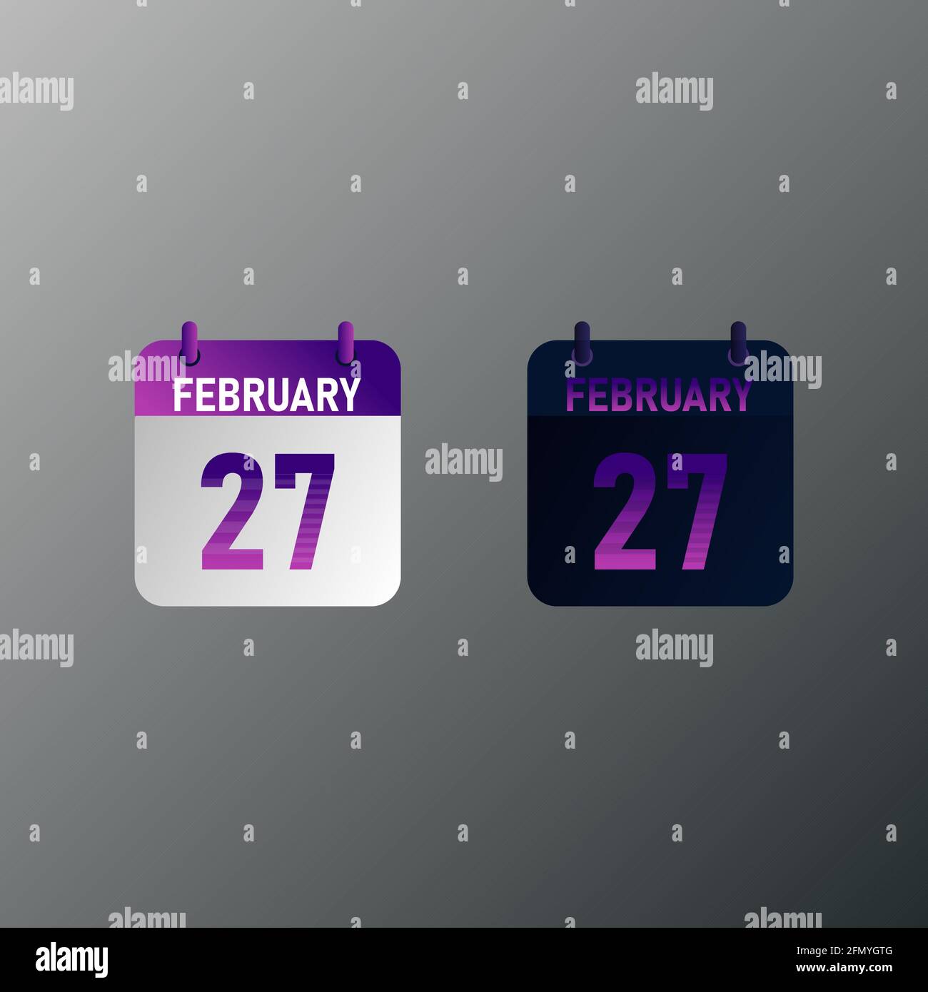 February daily calendar icon in flat design style. Vector illustration ...