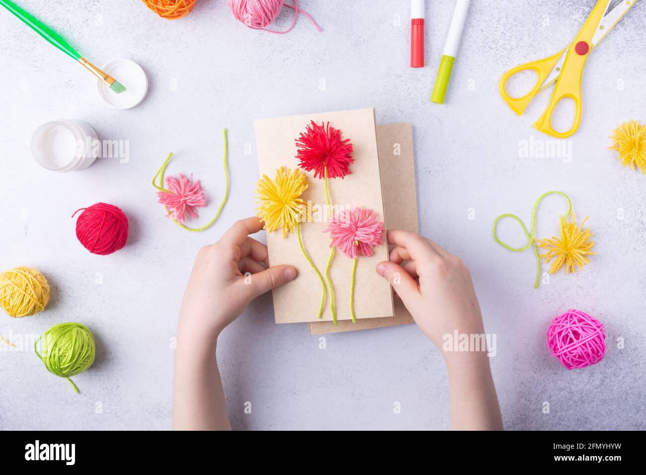 Top view of colored paper with colorful scissors. Kids art and craft paper  applique background Stock Photo - Alamy