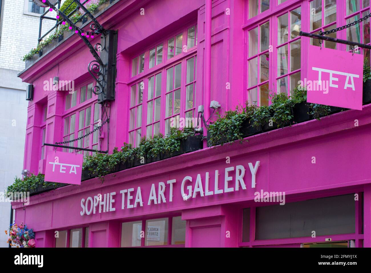 London, UK. 11th May, 2021. An external view of The Sophie Tea Art Shop