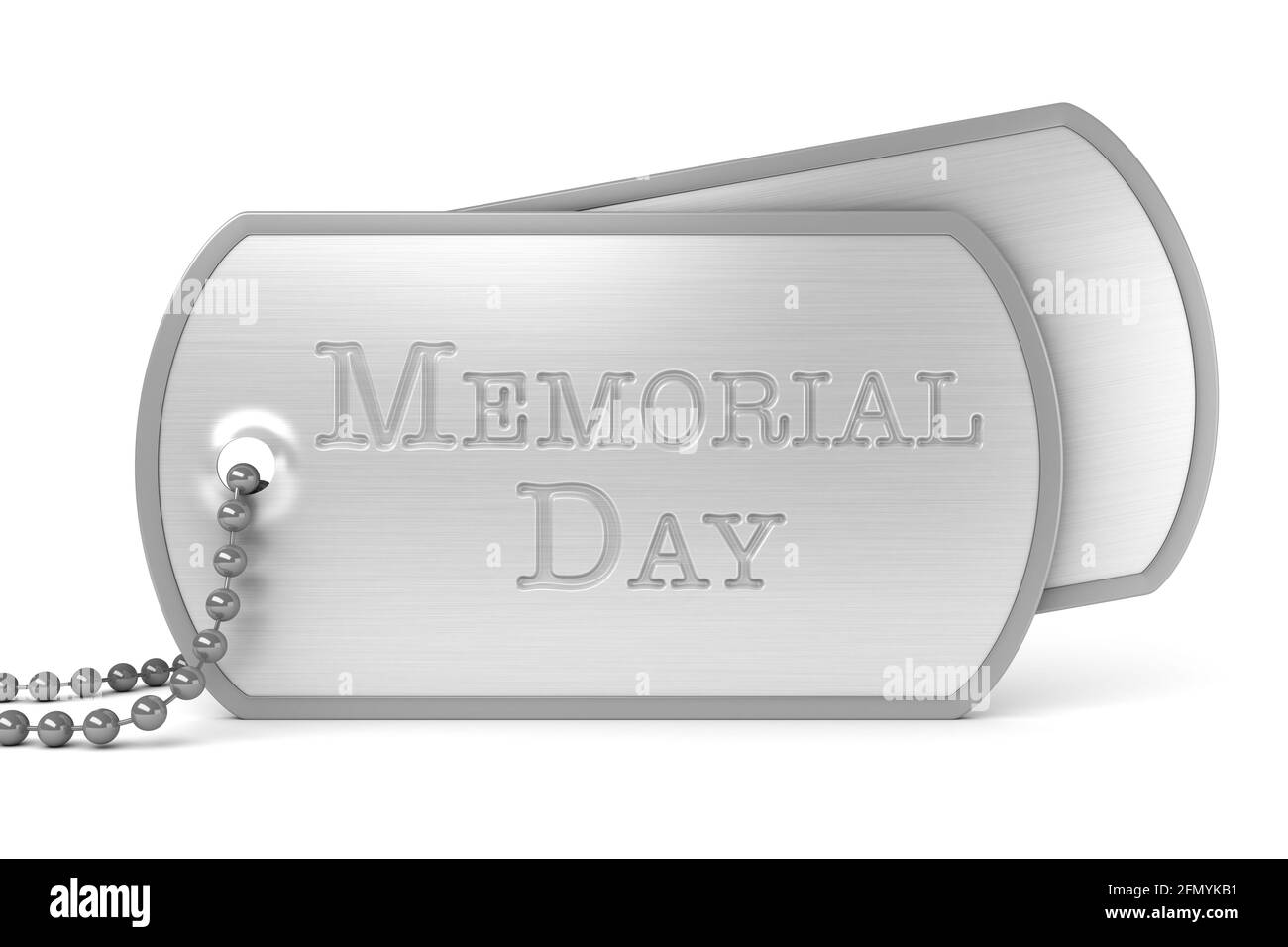 Dog tags stamped with Memorial Day 3d render Stock Photo Alamy