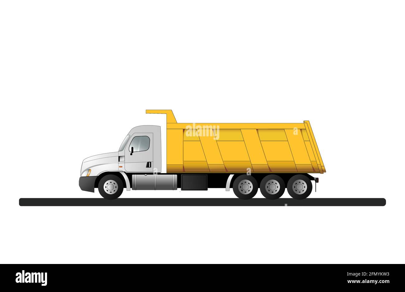 American truck dump truck for the transportation of bulk cargo with a