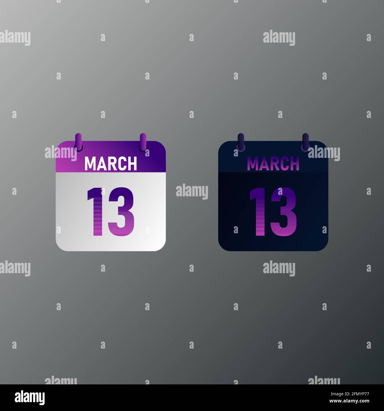 March daily calendar icon in flat design style. Vector illustration in