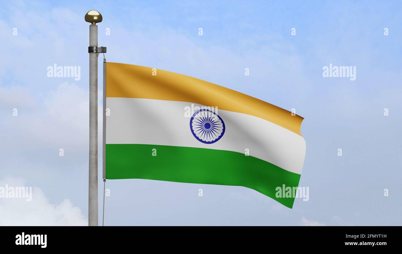 Tiranga indian flag waving in the wind. Close up of India banner blowing,  soft and smooth silk. Cloth fabric texture ensign background. Use it for  nat Stock Photo - Alamy