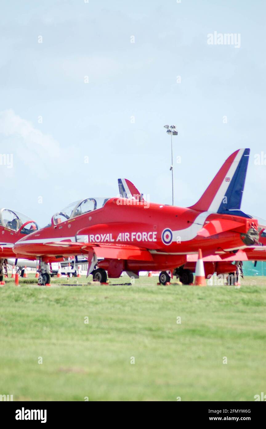 Red Arrows display team Stock Photo Alamy