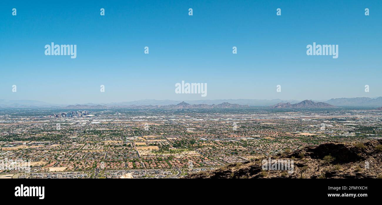 Phoenix Arizona the valley of the sun from South Mountain Stock Photo