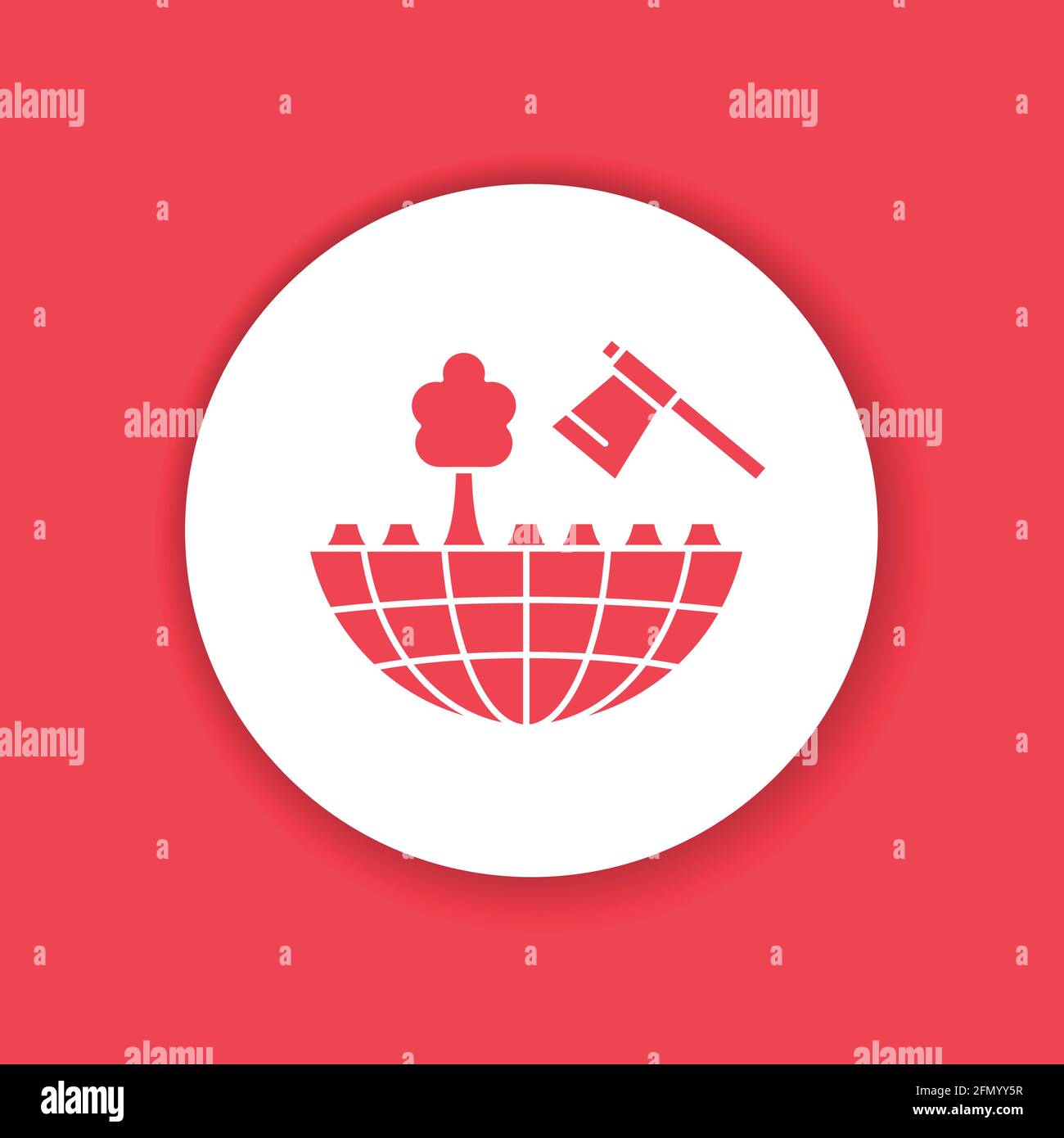 Deforestation black glyph icon. Environmental problems. Sign for web page, app. UI UX GUI design element Stock Vector