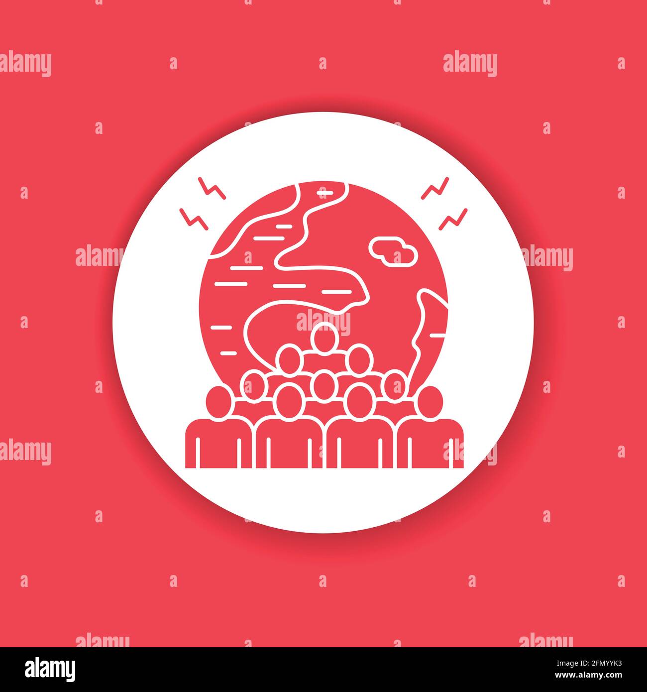 Overpopulation black glyph icon. Environmental problems. Sign for web ...