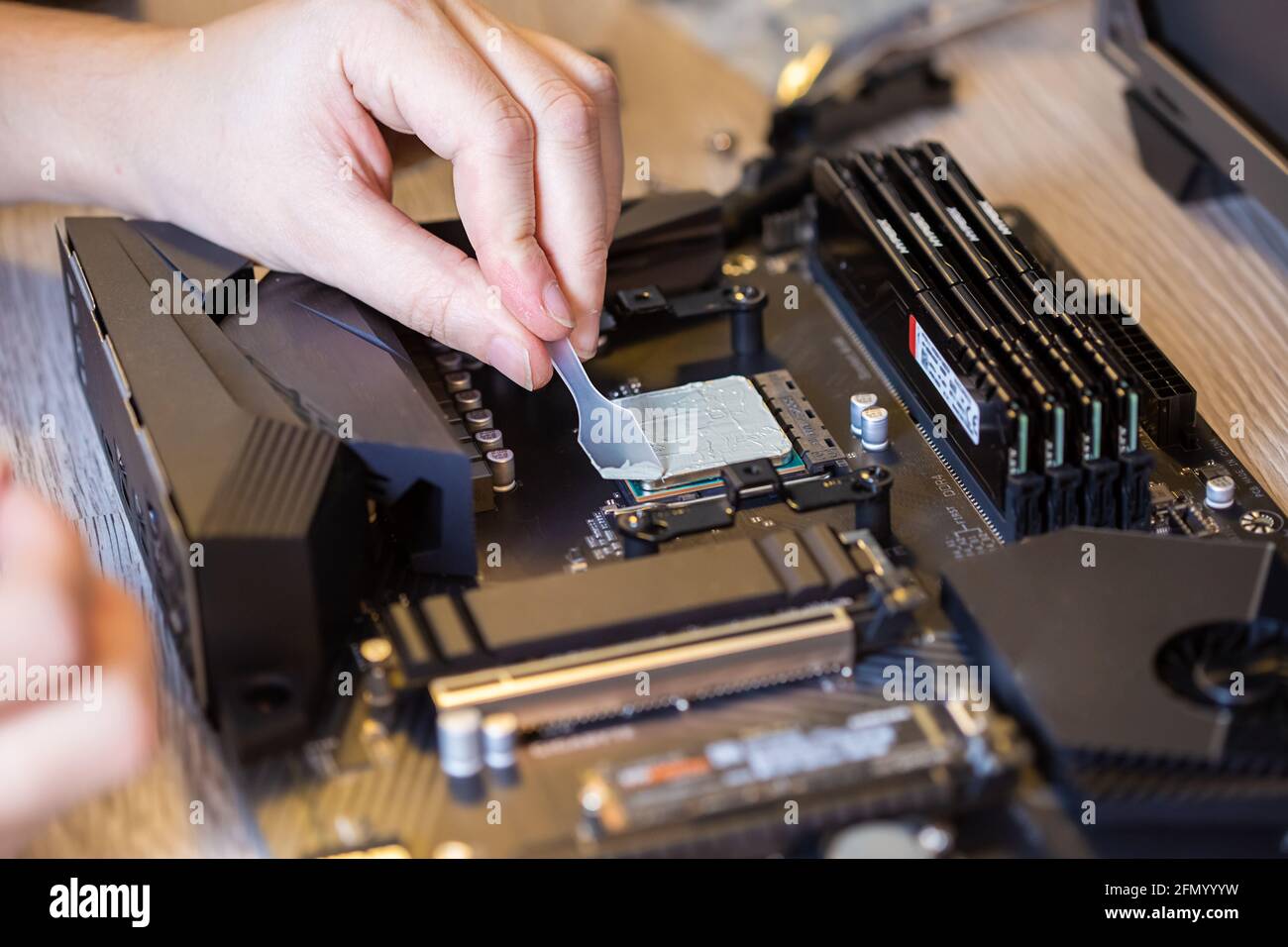 Application of Thermal Paste on Processor Chips