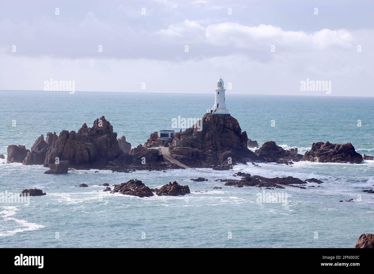 Light house on rocks Jersey channel island UK Stock Photo Alamy