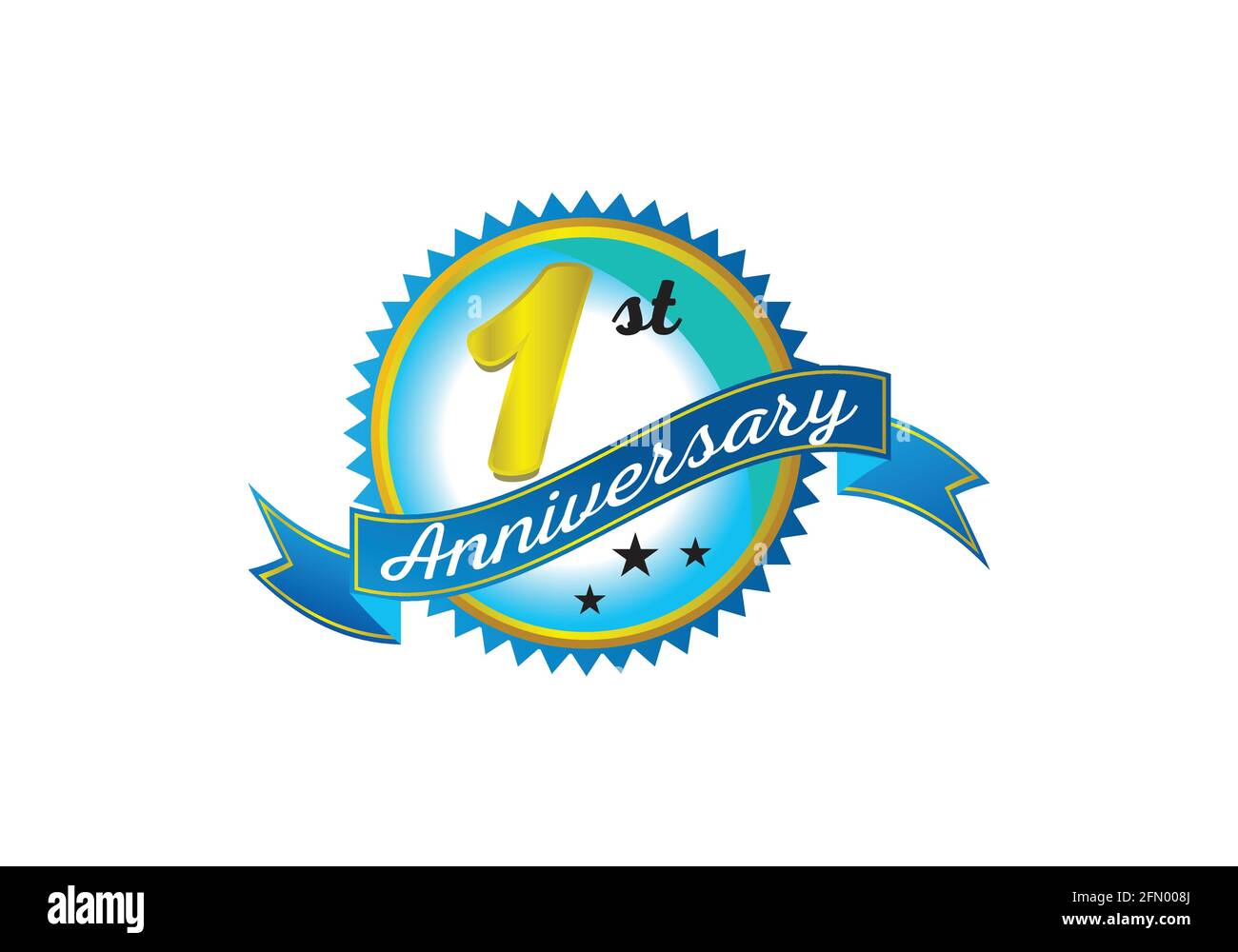 1st anniversary logo design vector template Stock Vector
