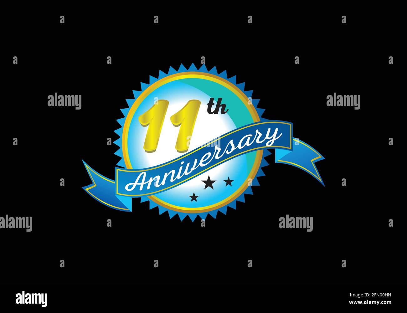 11th anniversary logo design vector template Stock Vector