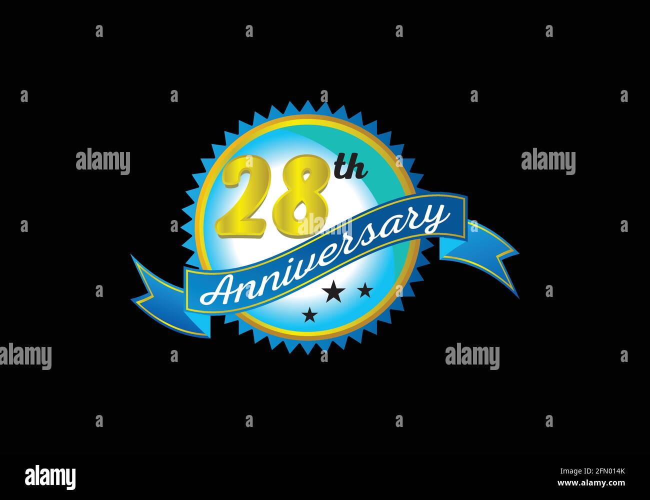 28th anniversary logo design vector template Stock Vector