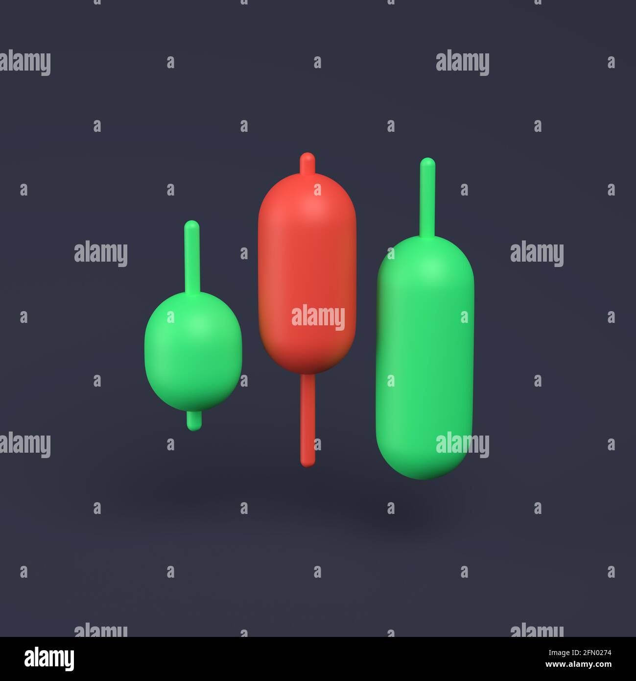 Simple candlesticks icon 3D-illustration on pastel background. 3d render  minimal concept trading cryptocurrency Stock Photo - Alamy