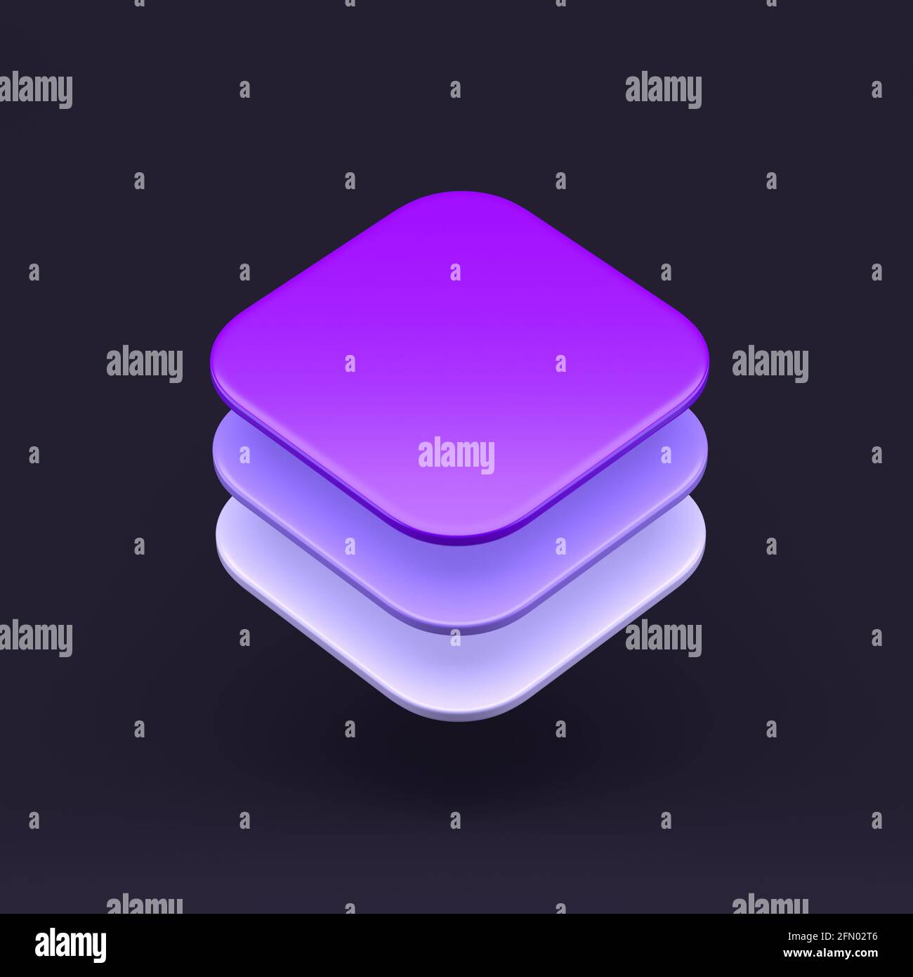 App icon 3D illustration on dark pastel abstract background. minimal concept. 3D Rendering with soft shadow Stock Photo
