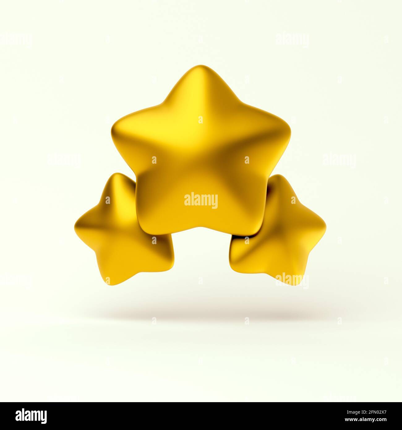Rang stars simple gold icons 3d illustration on light pastel background ...