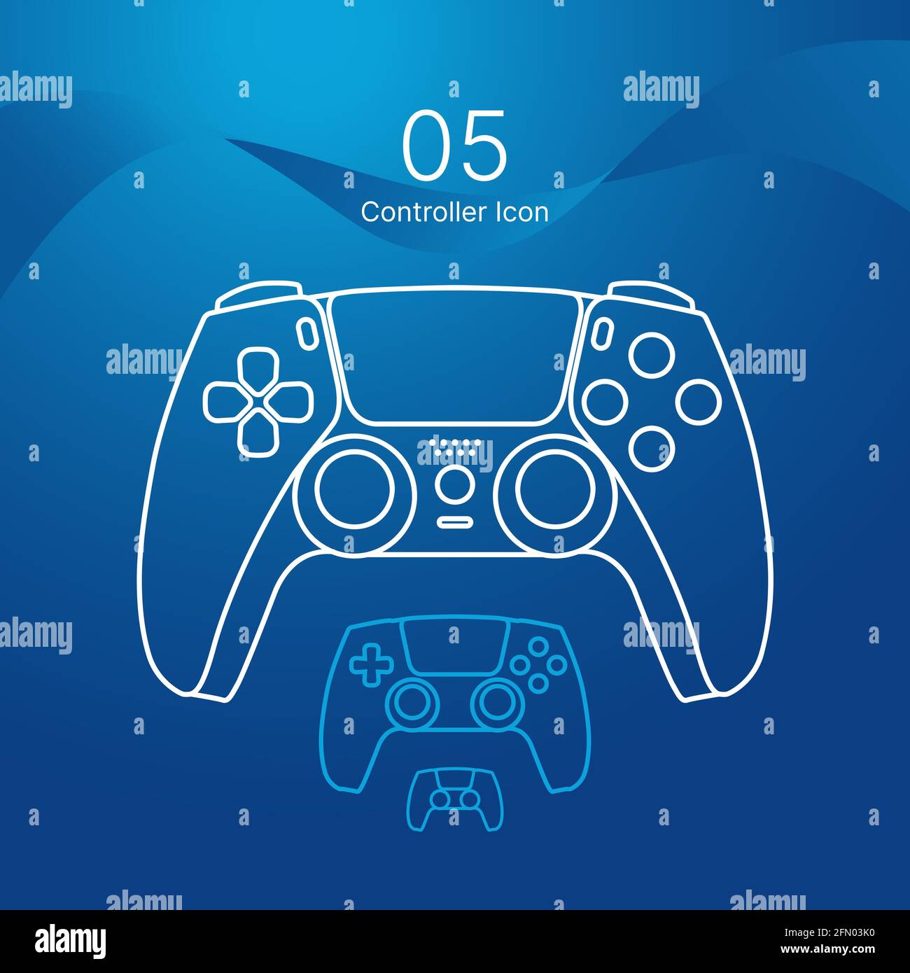 Game controller or gamepad different size range vector outline design icons  for gaming apps and websites Stock Vector Image & Art - Alamy