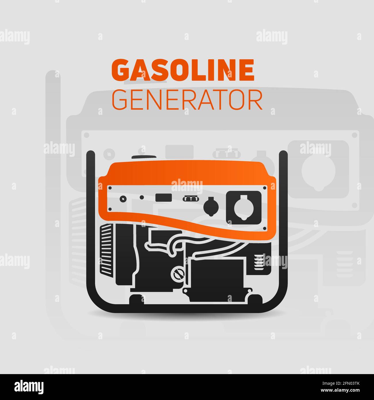 Gasoline generator vector with yellow accent illustration template Gasoline generator vector with yellow accent illustration template
