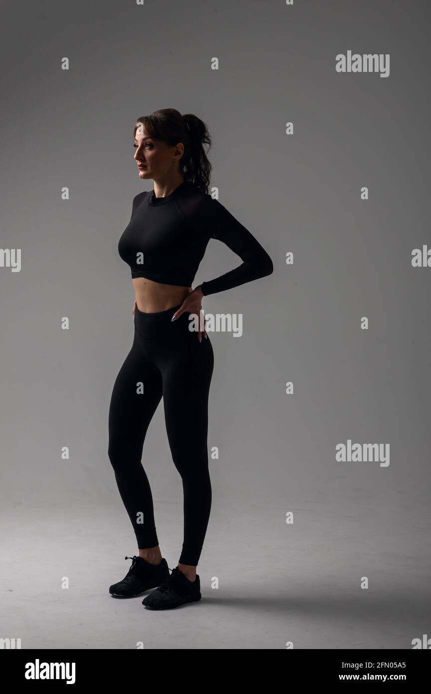 Sport concept. A strong athletic, women sprinter, wearing in the