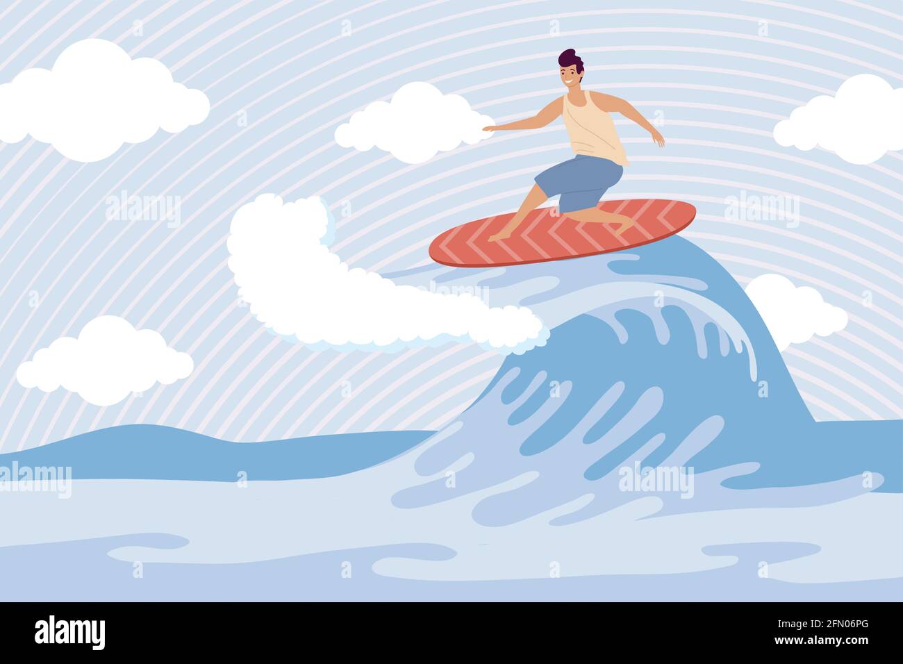 Surfer surfing in big wave Stock Vector Images - Alamy
