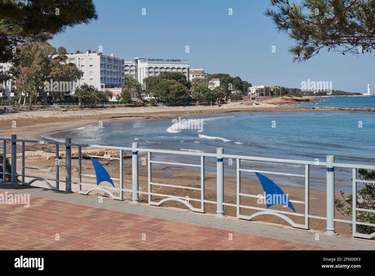 Las Fuentes beach in Alcossebre, Costa del Azahar province of Castellon,  Spain, Europe Stock Photo - Alamy