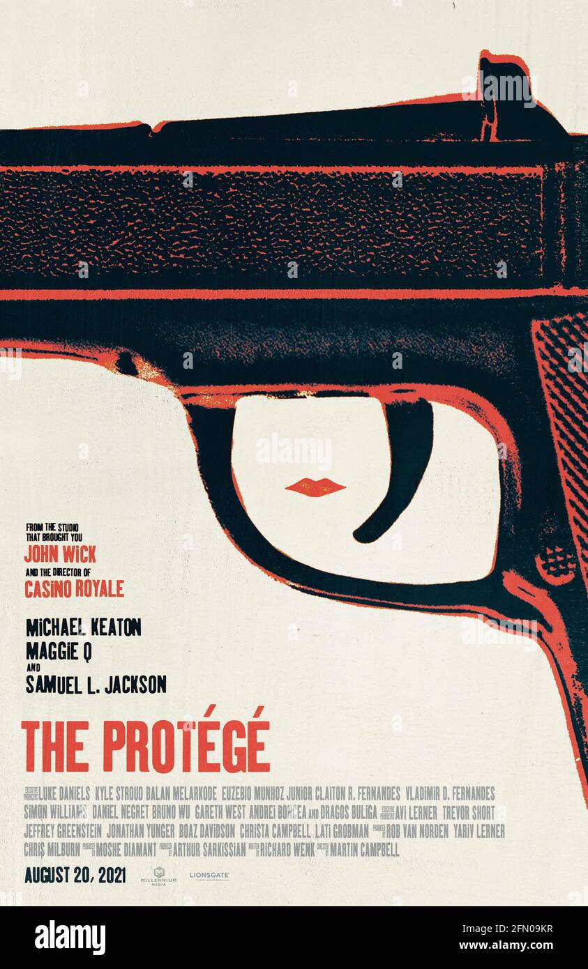 RELEASE DATE: August 20, 2021 TITLE: The Protege STUDIO: Lionsgate DIRECTOR: Martin Campbell PLOT: two of the world's premiere assassins who share a mysterious past from Vietnam. For years, they traversed the globe competing for high profile contracts. But when Anna's mentor Moody is murdered, she and Rembrandt must form an uneasy alliance and return to Vietnam to track down his killer. STARRING: Poster Art. (Credit Image: © Lionsgate/Entertainment Pictures) Stock Photo