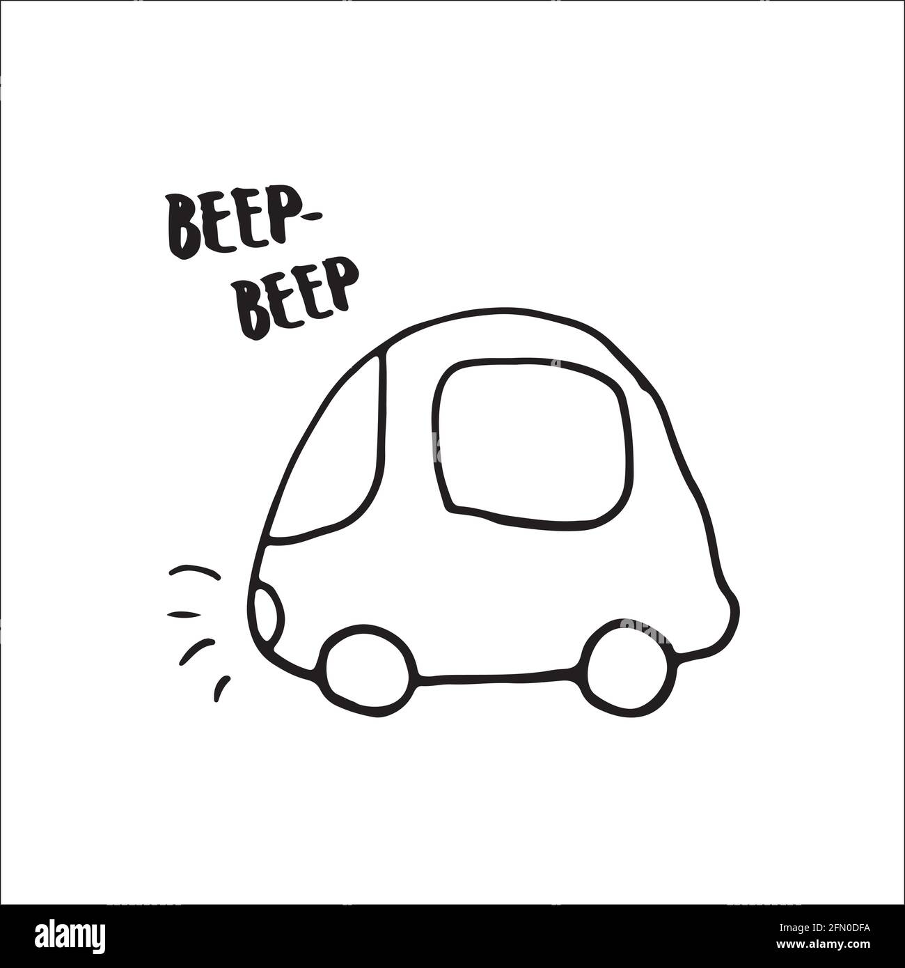Cute Cars Cartoon Doodles. Transportation tshirt print design. Vector