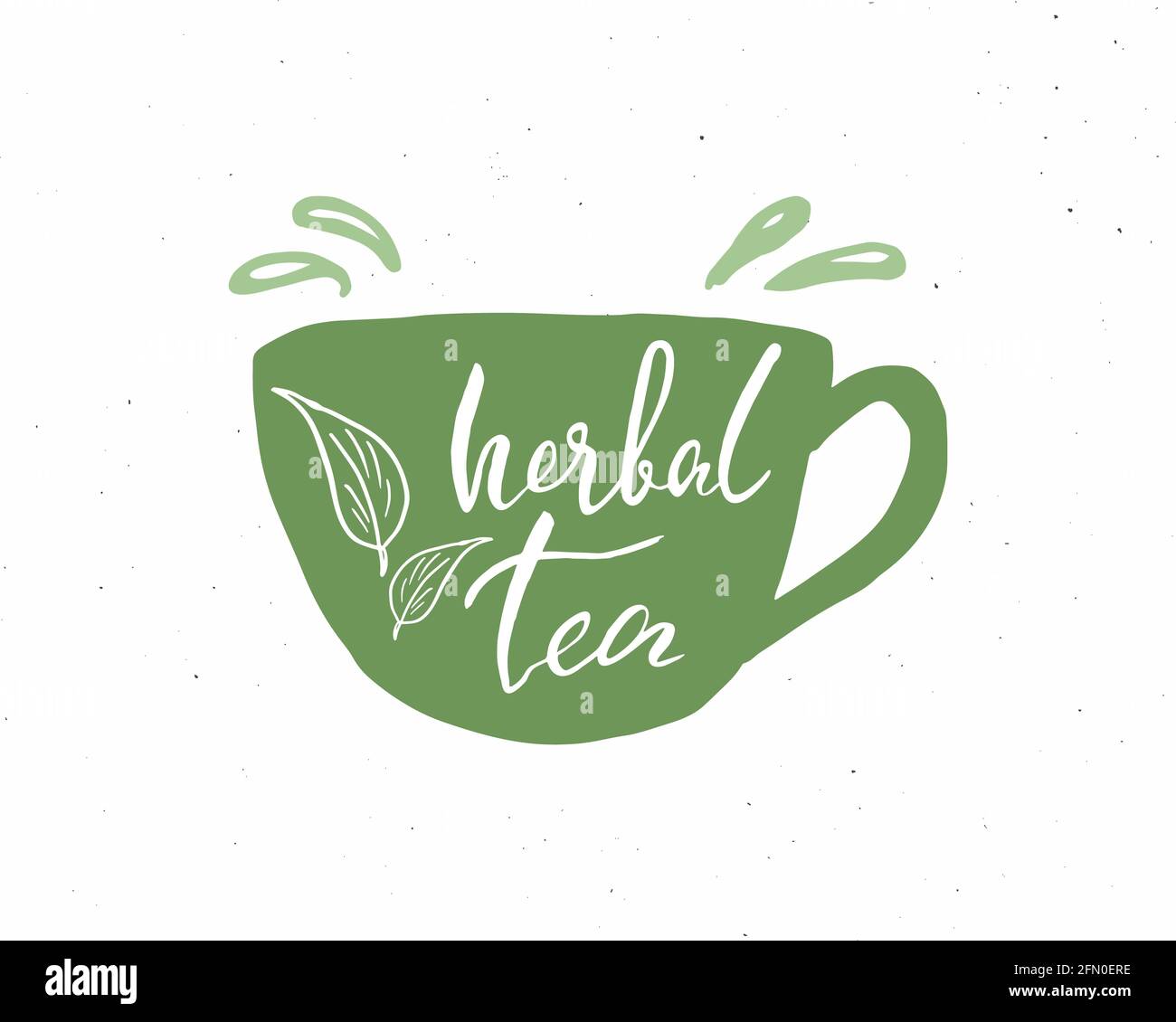 Herbal Tea lettering handwritten sign, Hand drawn grunge calligraphic ...