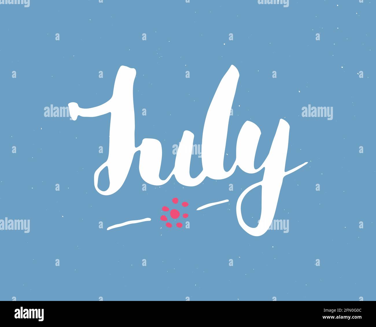 July lettering handwritten sign, Hand drawn grunge calligraphic text ...
