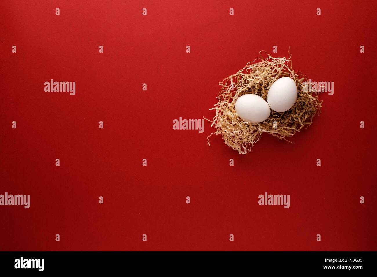 Happy Easter card easter eggs with copy space for text isolated on