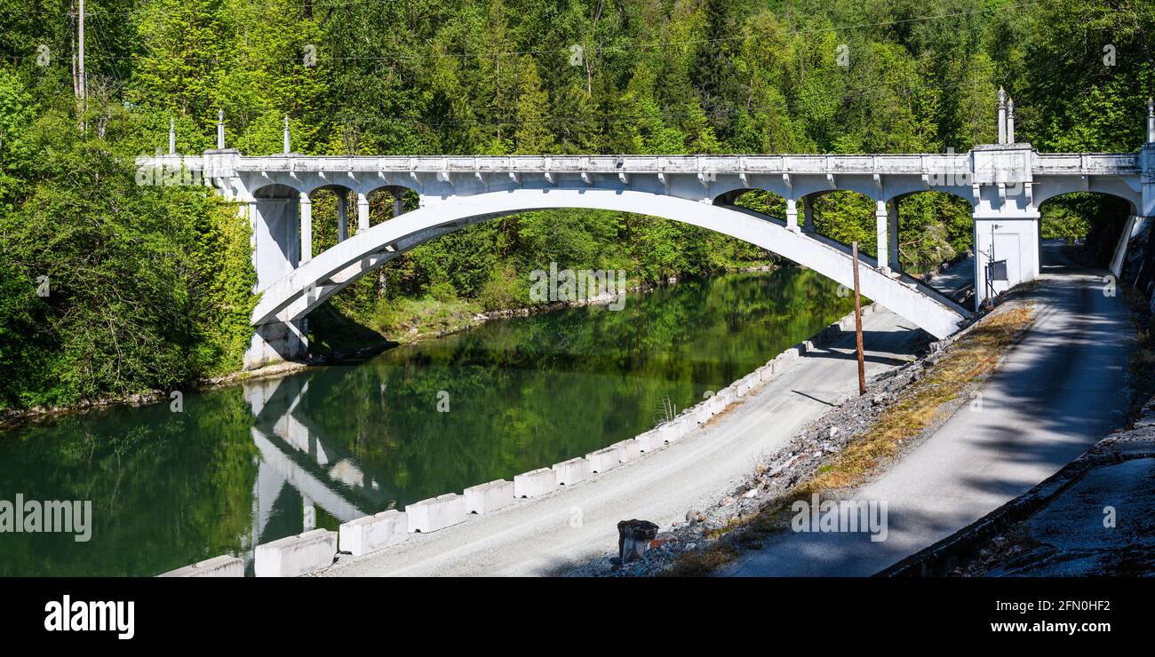 Concrete, WA, USA May 11, 2021; The Henry Thompson Bridge is a single
