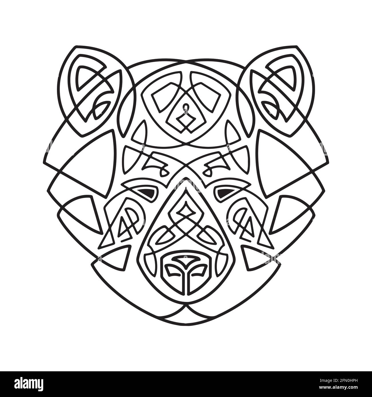 Bear head Celtic style, T-shirt typography design, wild animal graphic  print. Vector illustration Stock Vector Image & Art - Alamy