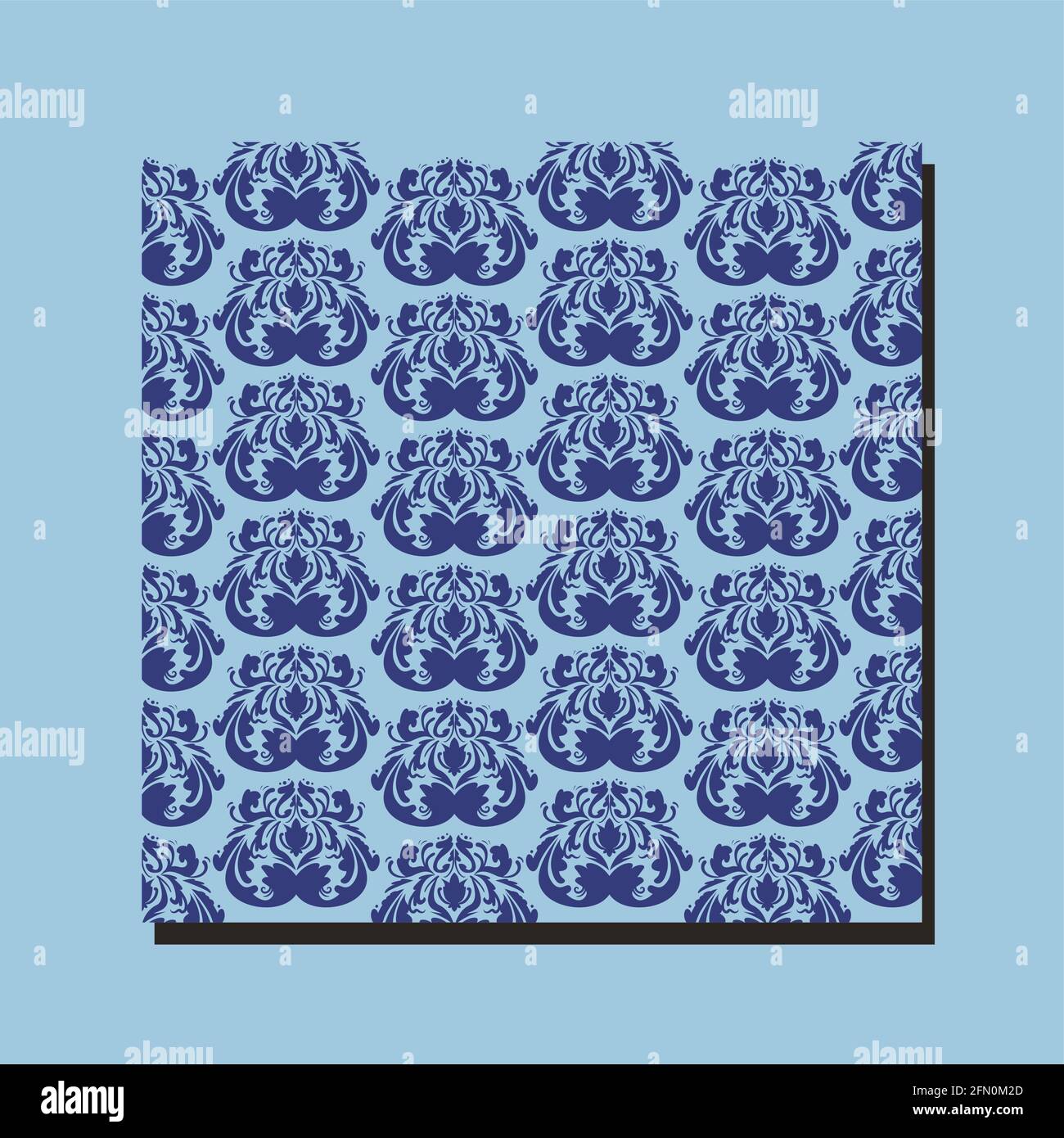 Damascus pattern on blue background Stock Vector Image & Art - Alamy