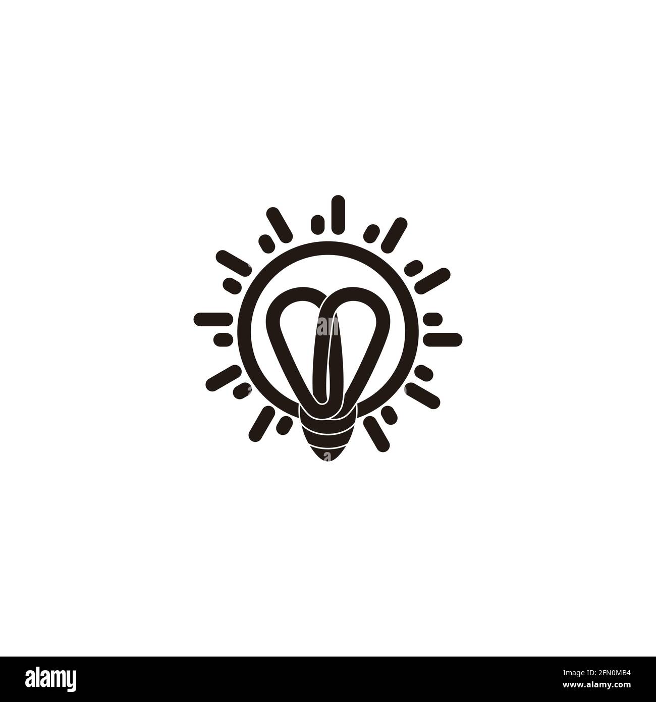geometric light bulb wires rays decoration vector Stock Vector