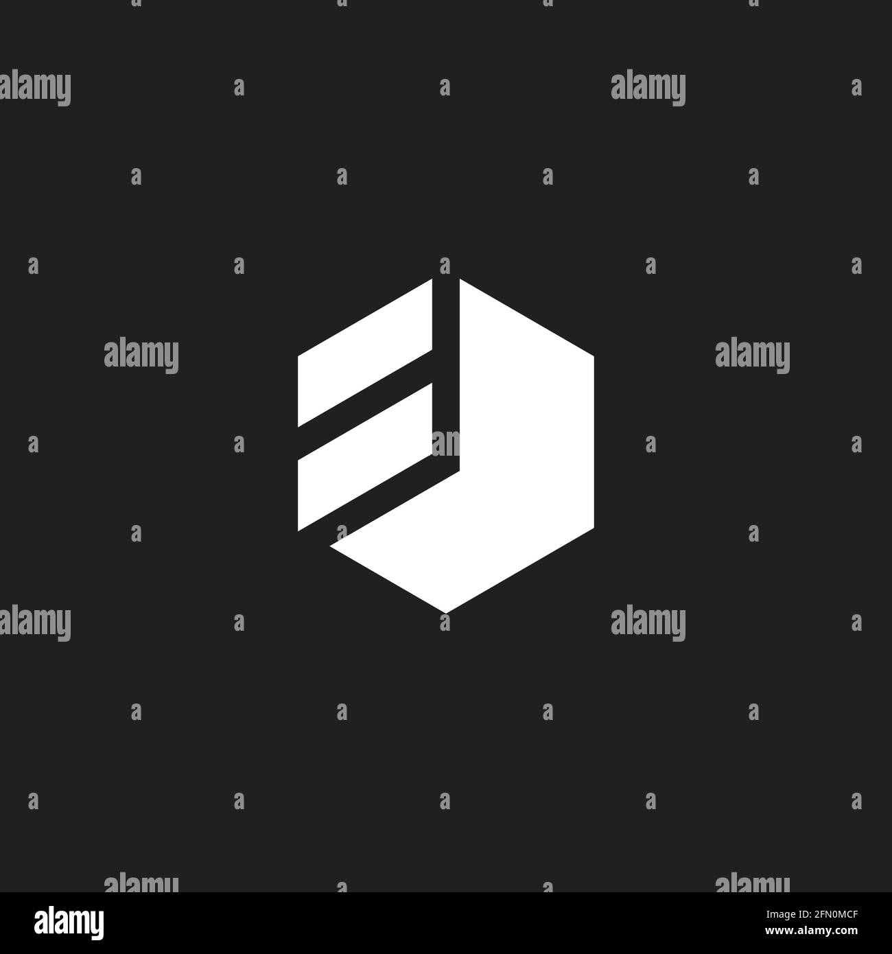 abstract number 8 hexagonal flat geometric logo vector Stock Vector